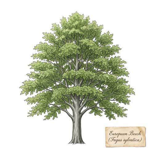 Whole European Beech (Fagus sylvatica) tree used for sustainable Austrian paper fibres