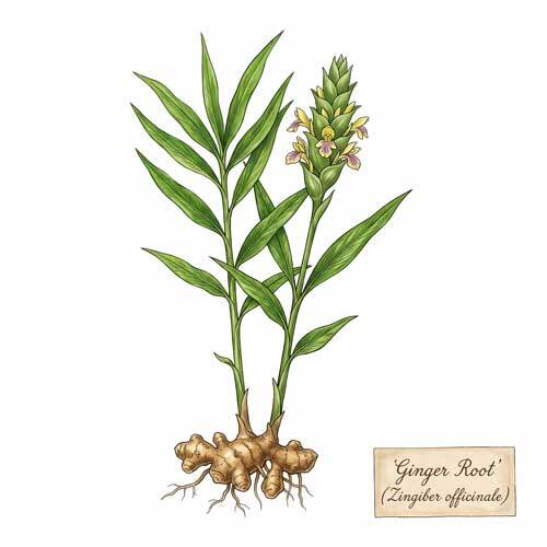 Whole Ginger Root (Zingiber officinale) botanical ingredient for wholesale tea blends