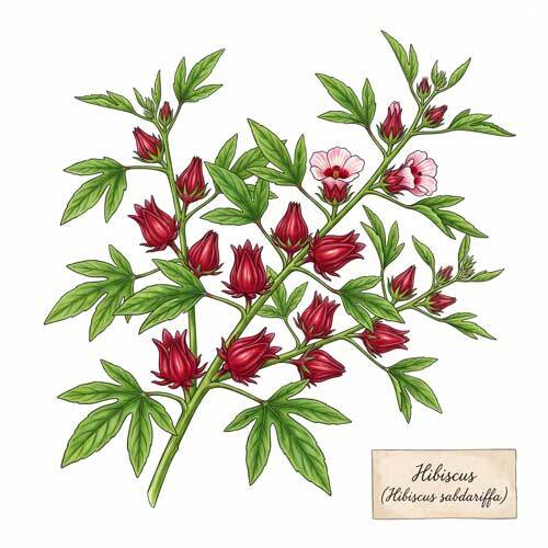 Whole Hibiscus (Hibiscus sabdariffa) botanical ingredient for wholesale tea blends