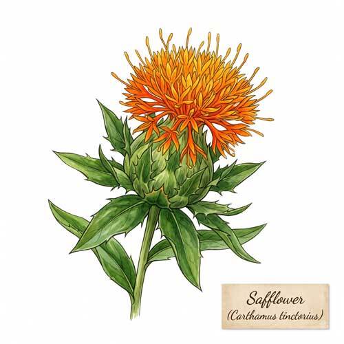 Whole Safflower (Carthamus tinctorius) botanical ingredient for wholesale tea blends